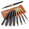Sable Travel Watercolor Brushes, Fuumuui 4pcs Elegant Kolinsky Sable Travel Brushes Travel Watercolor Kit with Leather Pouch Perfect for Watercolor Gouache Ink Painting